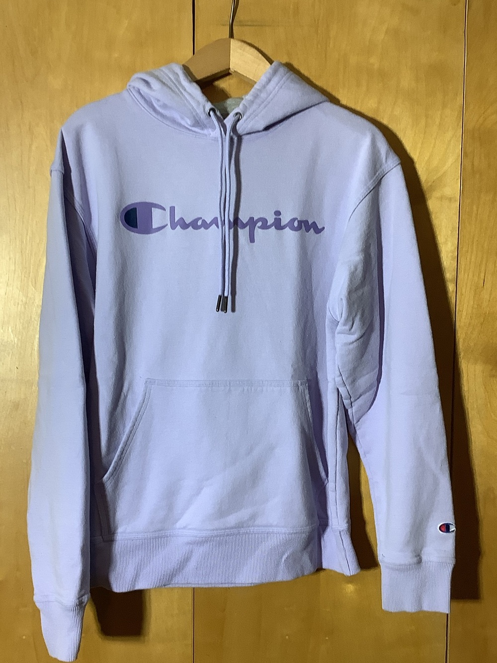 Champion lilac hoodie, size medium